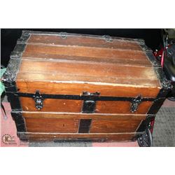 LARGE WOOD CHEST CIRCA LATE 1800S