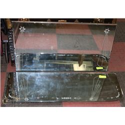 2 VINTAGE ETCHED GLASS MIRRORS