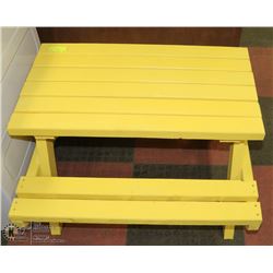 YELLOW CHILDRENS PICNIC TABLE