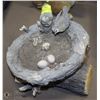 Image 1 : SET OF 2 GARDEN ORNAMENTS-BIRD NEST ON BRANCH