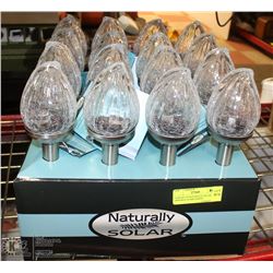 CASE OF 16 NATURALLY SOLAR CRACKLE GLASS LIGHTS