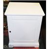 Image 1 : WHITE WOOD NIGHT TABLE WITH 1 DOOR AND 2 SHELVES
