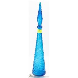 VINTAGE 1960'S BLUE GLASS DECANTER /GENIE BOTTLE
