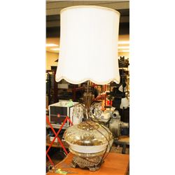 VINTAGE GLASS TABLE LAMP 36" TALL