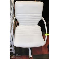 WHITE VINYL ROLLING CHAIR