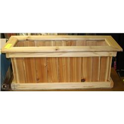 STAINED CEDAR WOOD PLANTER BOX 46X10X10.5