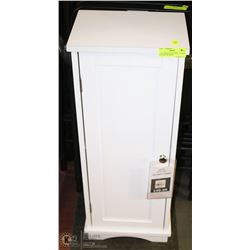 TALL WHITE BATH TOWER - 1 DOOR & 2 SHELVES INSIDE