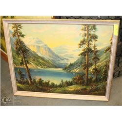 VINTAGE SIGNED FRAMED PICTURE 30X24.