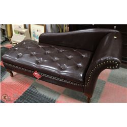 NEW BROWN LEATHERETTE CHAISE LOUNGE CHAIR