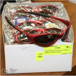 CASE OF RED AND BLACK OAKLEY REPLICA SUNGLASSES
