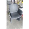 Image 3 : SIX BLACK PLASTIC PATIO CHAIRS