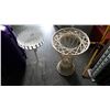 Image 1 : WICKER AND METAL WHITE PLANTSTANDS
