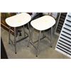 Image 2 : PAIR OF WHITE AND METAL STOOLS