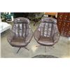Image 1 : TWO LEATHER SWIVEL CHAIRS