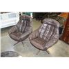 Image 2 : TWO LEATHER SWIVEL CHAIRS