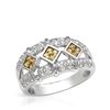14KT White Gold 0.29ctw Yellow Sapphire and Diamond Ring