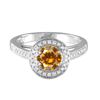 14KT White Gold 1.03ct Citrine and Diamond Ring