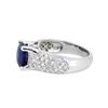 Image 2 : 18KT White Gold 2.92ct GIA Cert Blue Sapphire and Diamond Ring