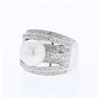 Image 1 : 18KT White Gold 6.53ct Pearl and Diamond Ring