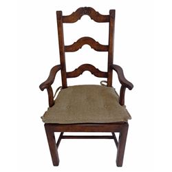 FRENCH LADDER BACK DINING ARM CHAIR - LOS ANGELES