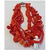Image 2 : 5-Strand Coral Necklace