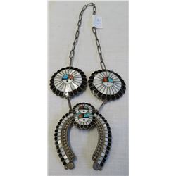 Zuni Inlaid Sun Face Necklace