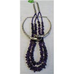 2 Necklaces w/Amethyst