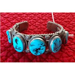 Navajo Sterling Silver & Turquoise Cuff