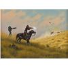Image 2 : Donald Yena "End Of A Cow Thief" Oil Painting