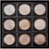 Image 2 : 9 Brilliant Uncirculated US Silver Dollars