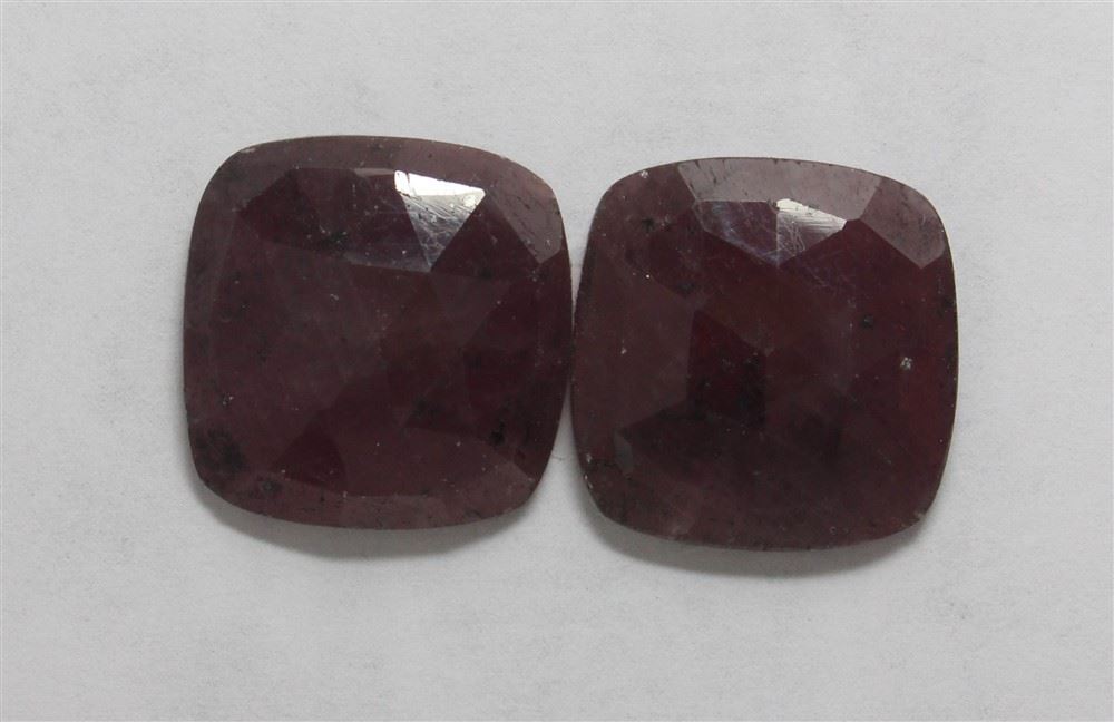 44.29ct GIA Approved Ruby Slice 2pcs Cushion cut