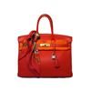 Image 1 : Hermes Rouge Vif 35cm Clemence Birkin Bag
