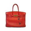 Image 7 : Hermes Rouge Vif 35cm Clemence Birkin Bag