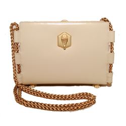 Barry Kiselstein-Cord Cream Leather Shoulder Bag
