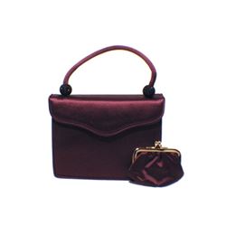 Judith Leiber Plum Satin & Swarovski Evening Bag