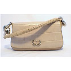 Escada Beige Embossed Alligator Handbag