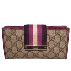 Gucci Monogram Purple Striped Canvas Wallet