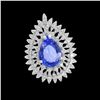 Image 1 : 4.32CT NATURAL TANZANITE 14K WHITE GOLD RING