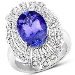 4.96ct Tanzanite 14K White Gold Ring