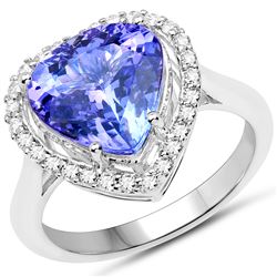 4.38ct Tanzanite 14K White Gold Ring