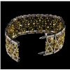 Image 2 : GIA 21.03CT NATURAL FANCY COLOR DIAMOND 18K W/G  BRACELET