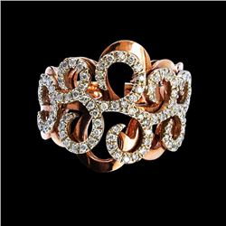 0.60CT NATURAL DIAMOND 14K ROSE GOLD RING