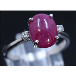 3.40ct Ruby 14K white Gold Ring