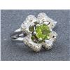 Image 4 : 14K WHITE GOLD PERIDOT RING : 11.72g / Diamond: 0.83ct / Peridot: 1.8ct