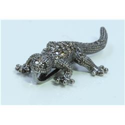 Champagne Diamond 0.21ct/Black Diamond 0.02ct/14K WHITE GOLD PENDNAT 2.4g