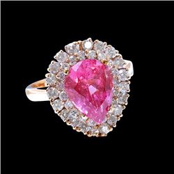 4.14CT NATURAL PINK BURMA SPINEL 18K R/G RING