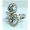 Image 2 : BLUE DIAMOND 0.14CT / BROWN 0.05CT 14K WHITE GOLD RING