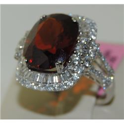 11.38ct GARNET 18K White Gold 5.55gm Ring