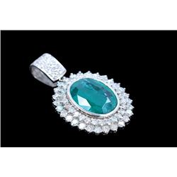 14.24ct Emerald 18K White Gold Pendant