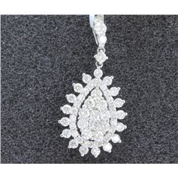 18 K WHITE GOLD DIAMOND PENDANT:2.15GRAMS/DIAMOND:1.39CT